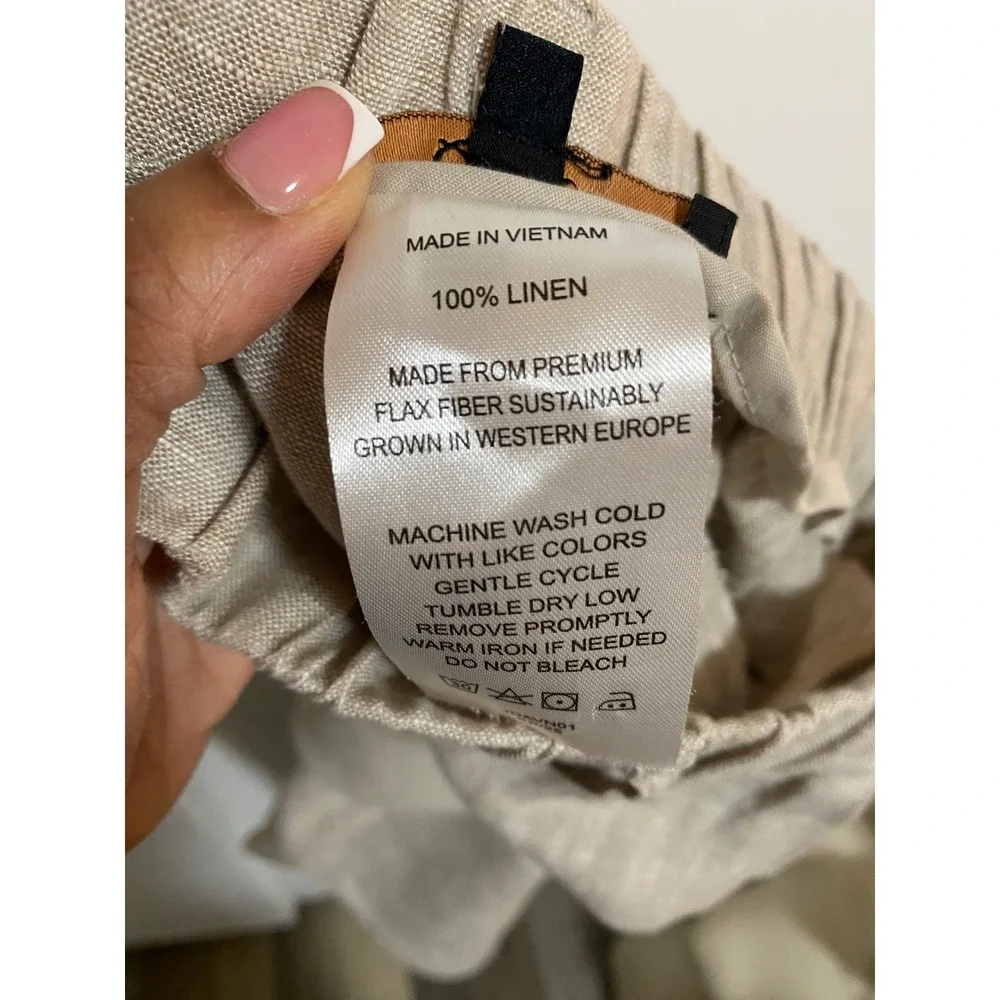 Quince 100% European Linen Pants Womens S Flax Beige Straight Leg Minimalist
